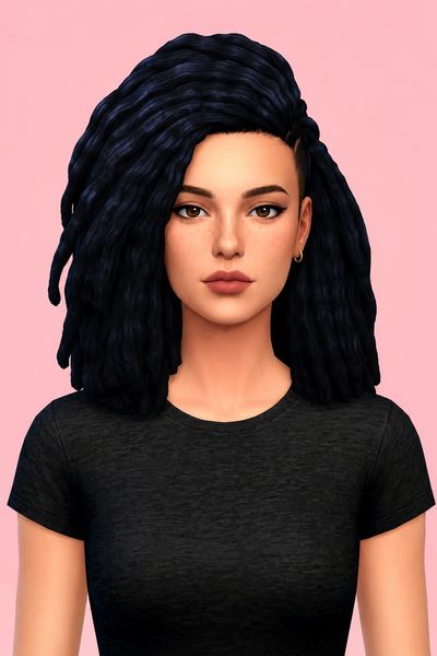 aislinn hair custom content (CC) for Sims 4 by dogsill
