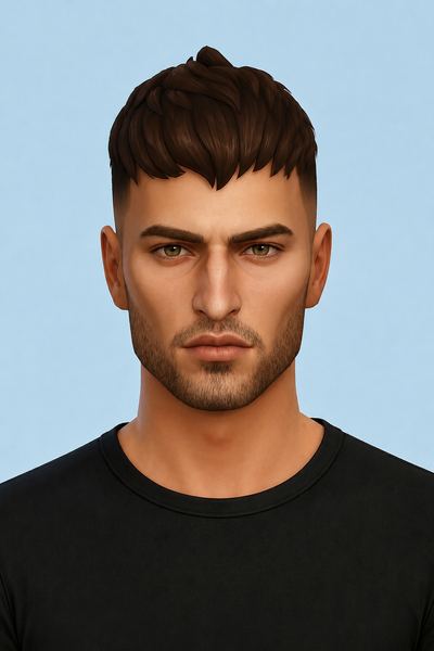 louis hair custom content (CC) for Sims 4 by dogsill
