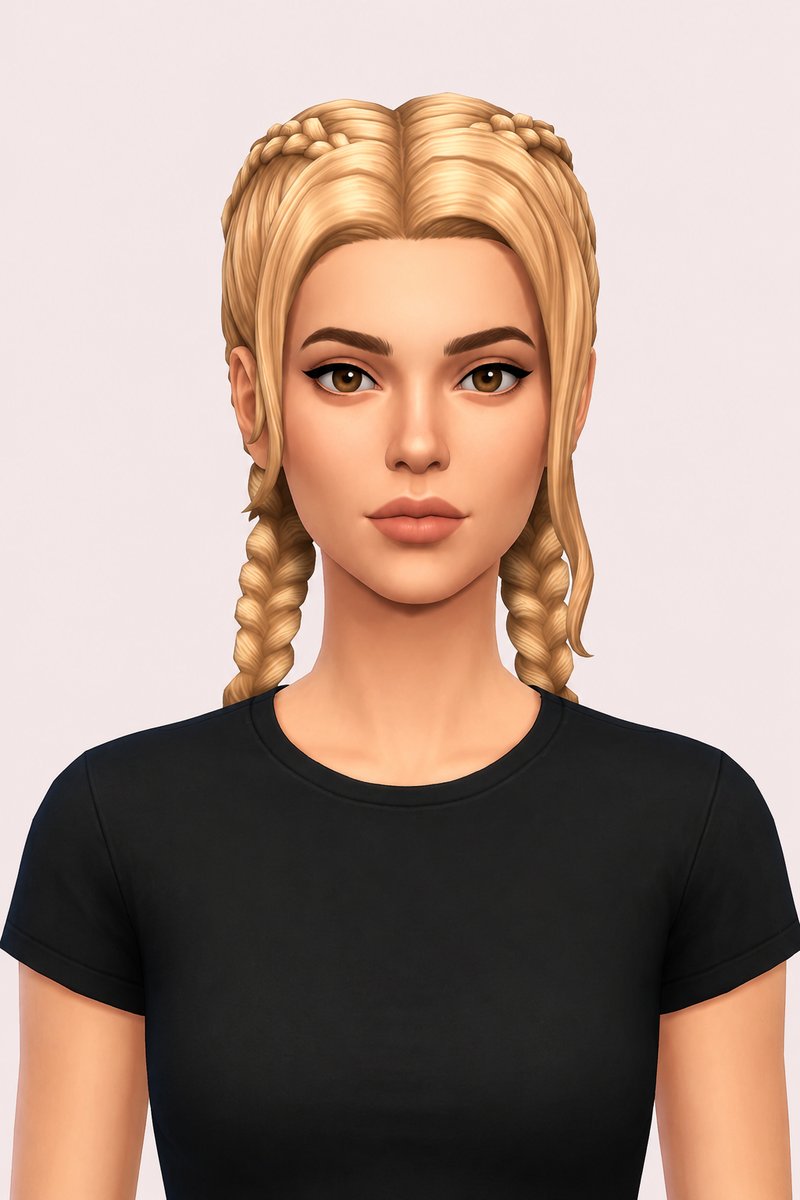 tessa braids custom content (CC) for Sims 4 by dogsill
