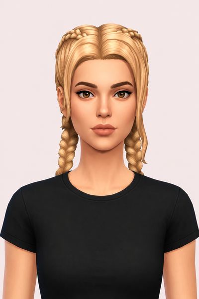 tessa braids custom content (CC) for Sims 4 by dogsill