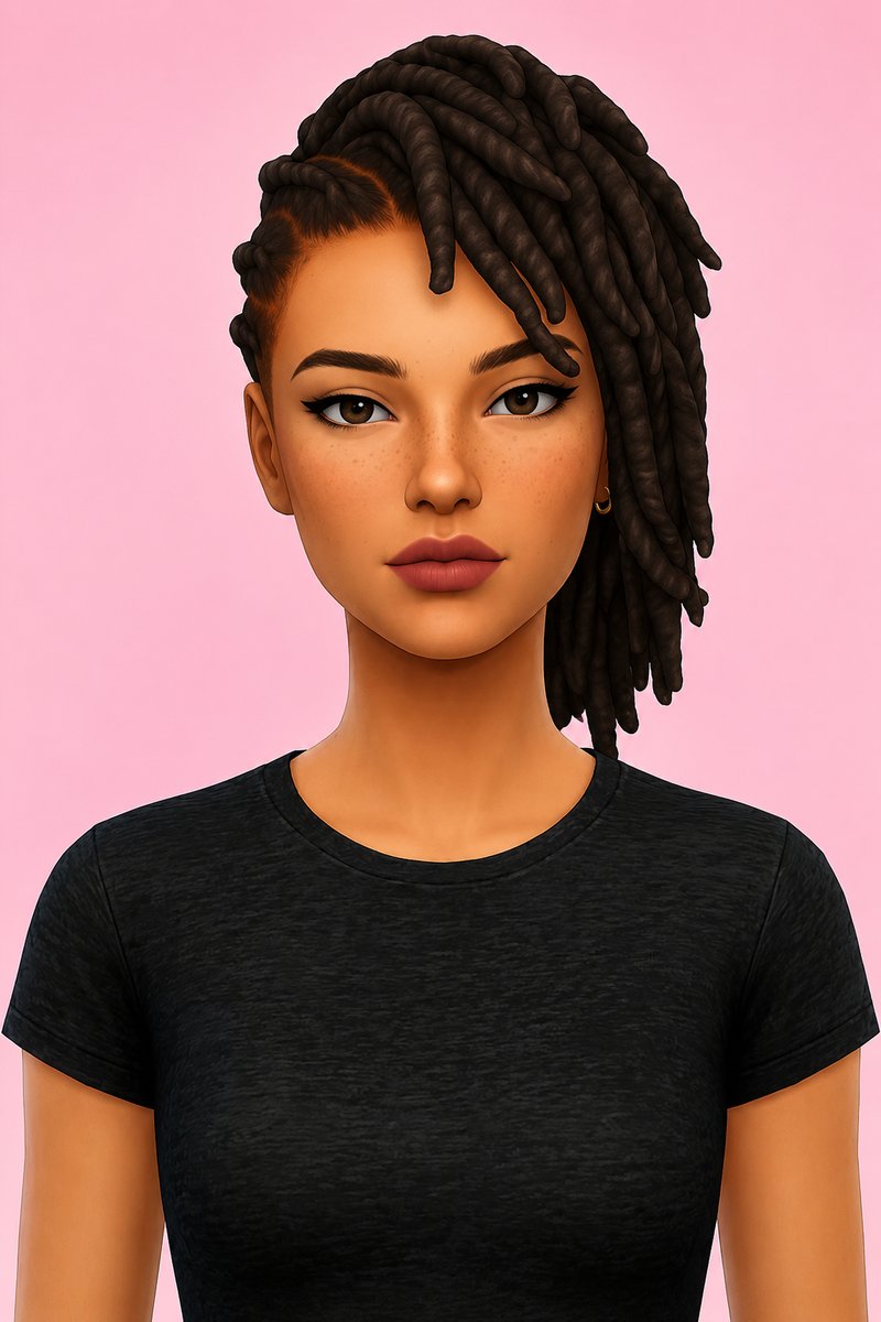 amari hair custom content (CC) for Sims 4 by dogsill