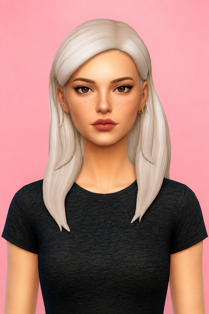 hallie hair custom content (CC) for Sims 4 by dogsill