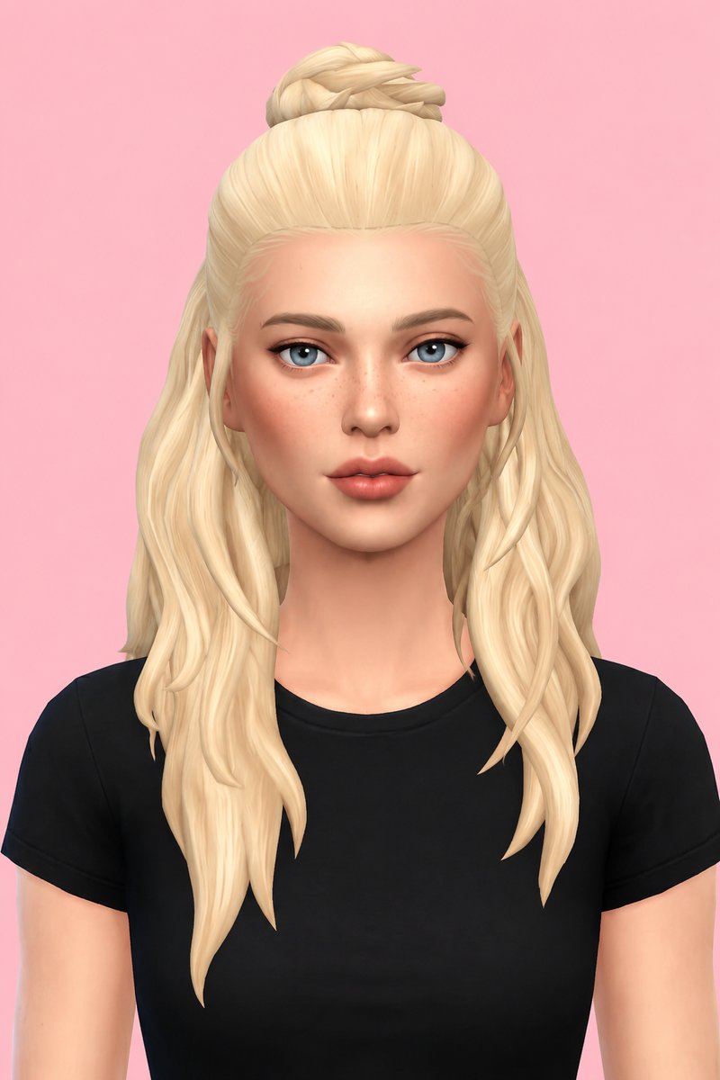 dela hair custom content (CC) for Sims 4 by dogsill