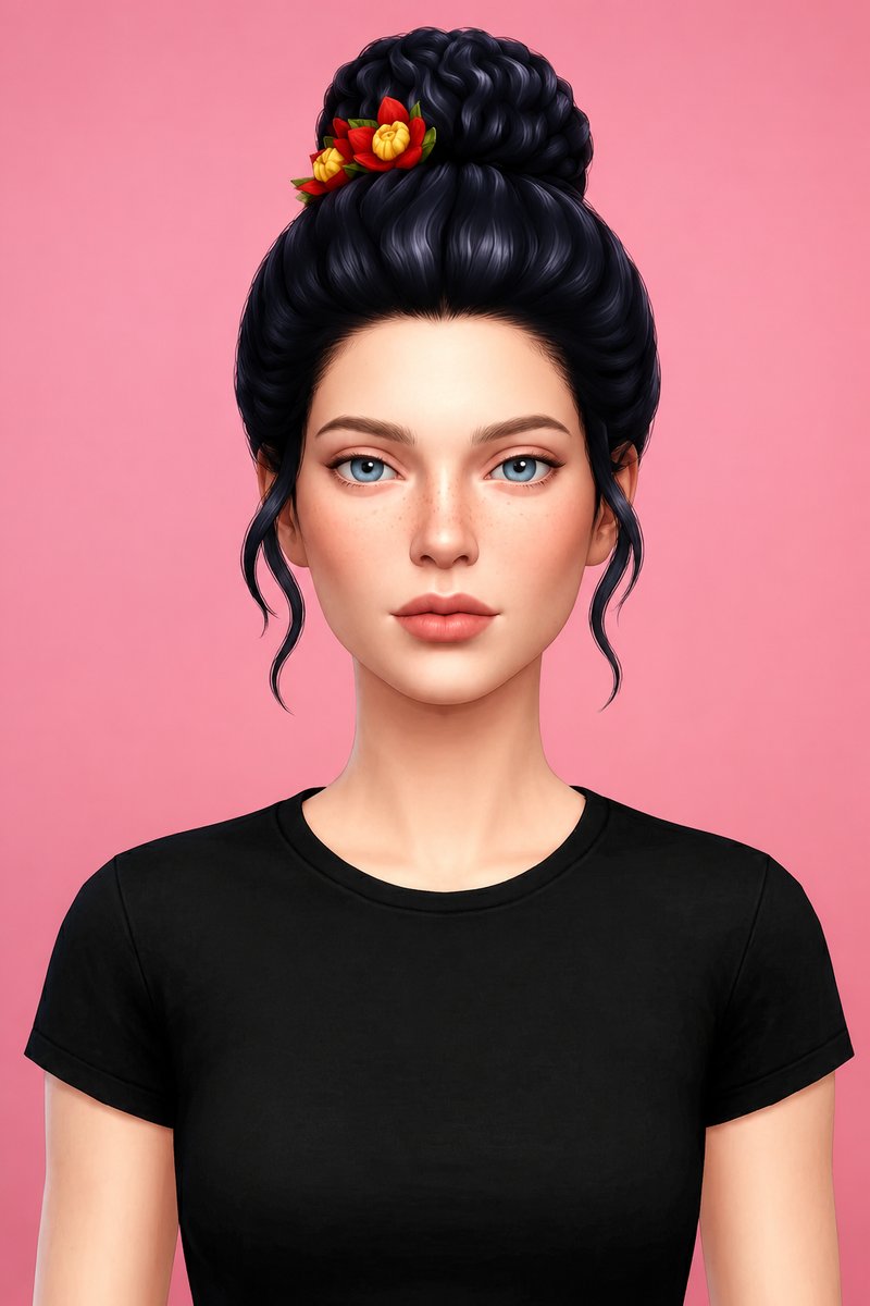 troian hair custom content (CC) for Sims 4 by dogsill