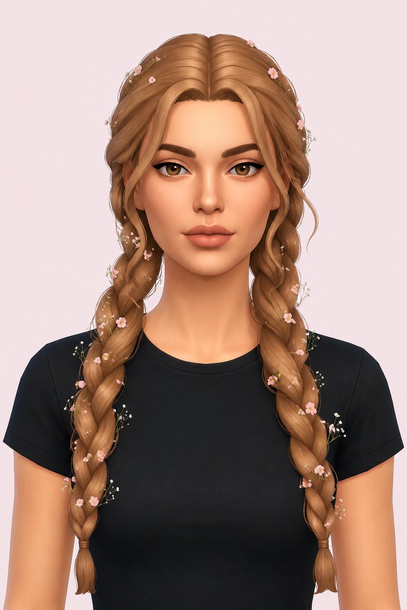 Ember hair (early access Silver + Gold) custom content (CC) for Sims 4 by miikocc