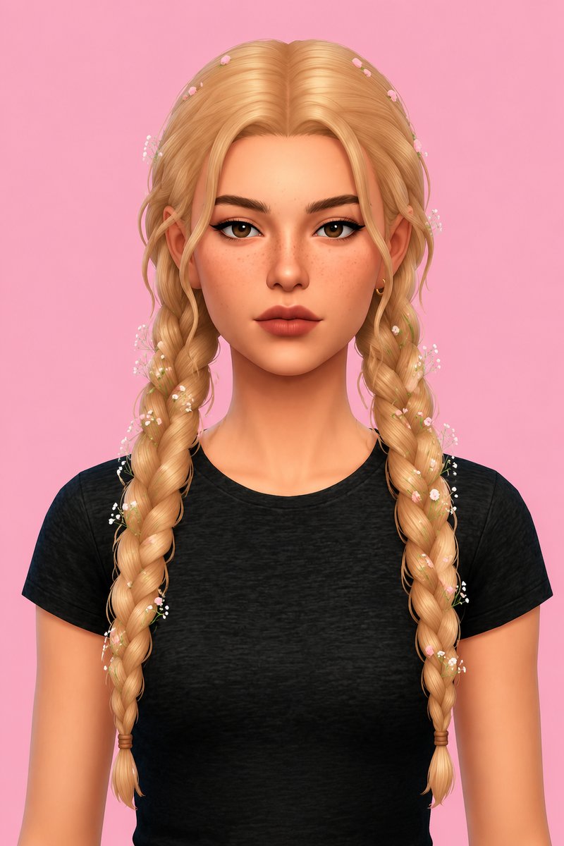 Eira hair (early access Gold) custom content (CC) for Sims 4 by miikocc