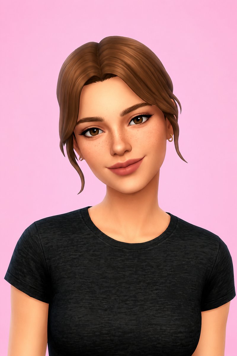 Emily hair 彡♡ Base-game refresh custom content (CC) for Sims 4 by miikocc