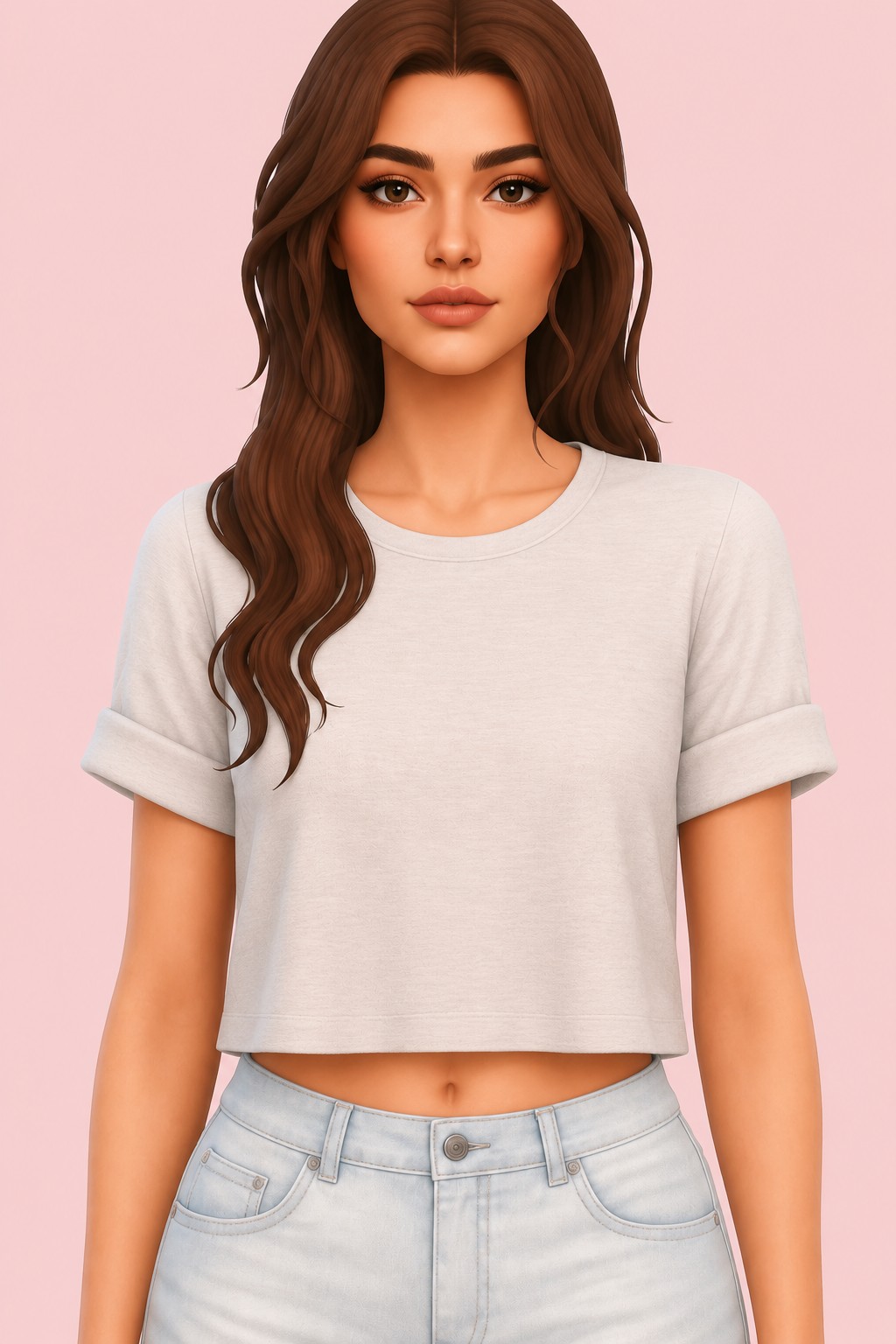 Baggy Cotton T-Shirt custom content (CC) for Sims 4 by miikocc
