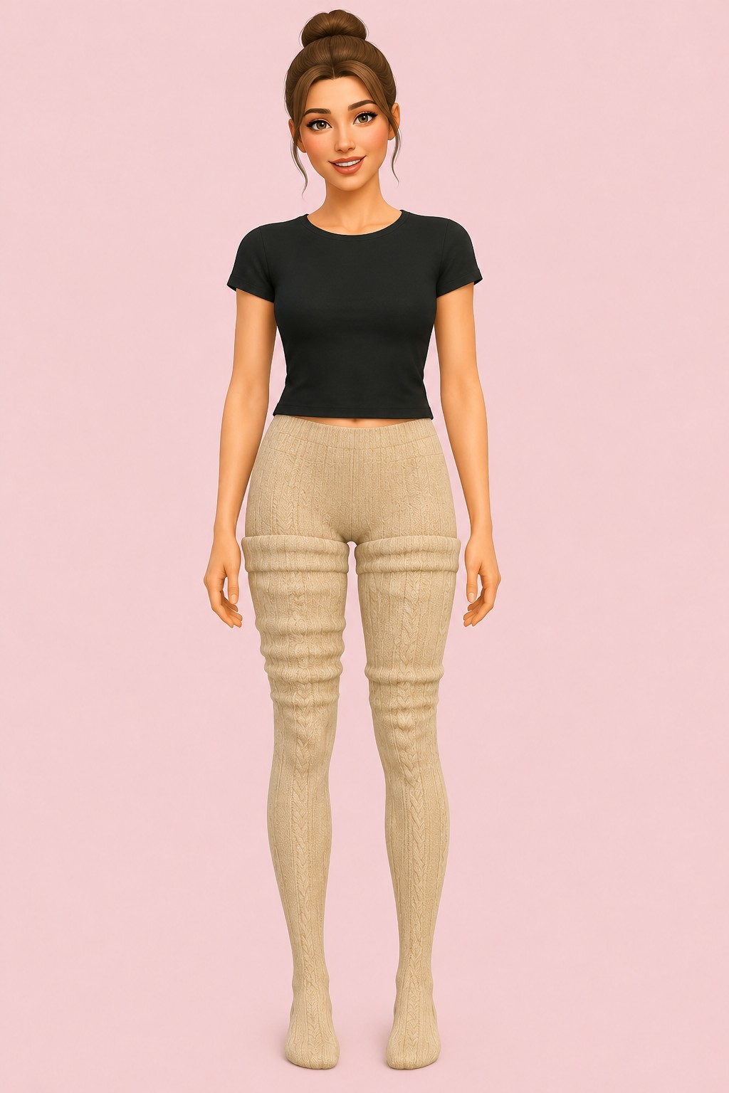 High knit socks custom content (CC) for Sims 4 by miikocc