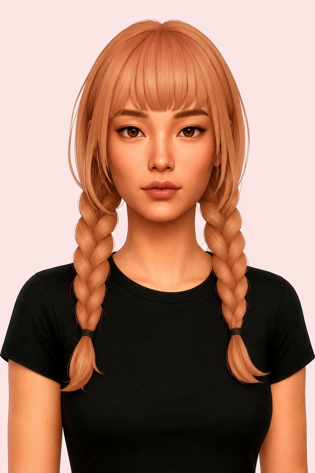 Peach hair custom content (CC) for Sims 4 by miikocc