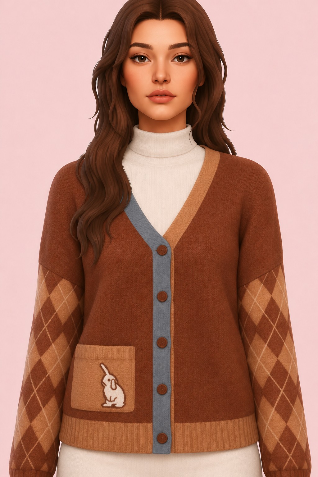 White Rabbit cardigan custom content (CC) for Sims 4 by miikocc