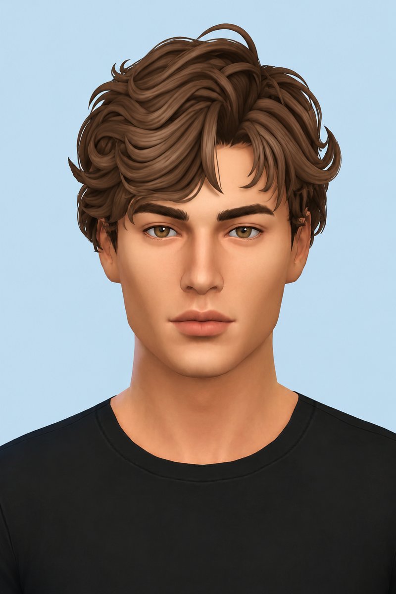 Asher Hair custom content (CC) for Sims 4 by johnnysims