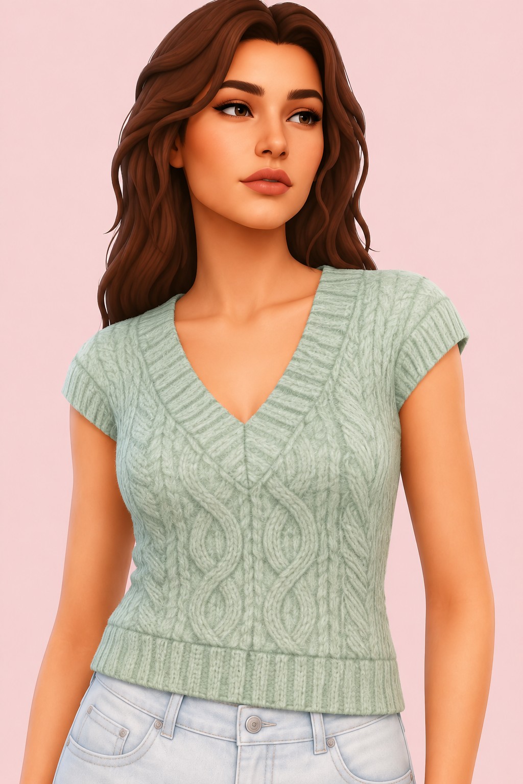 Cozy Knits Sweater Vest custom content (CC) for Sims 4 by miikocc