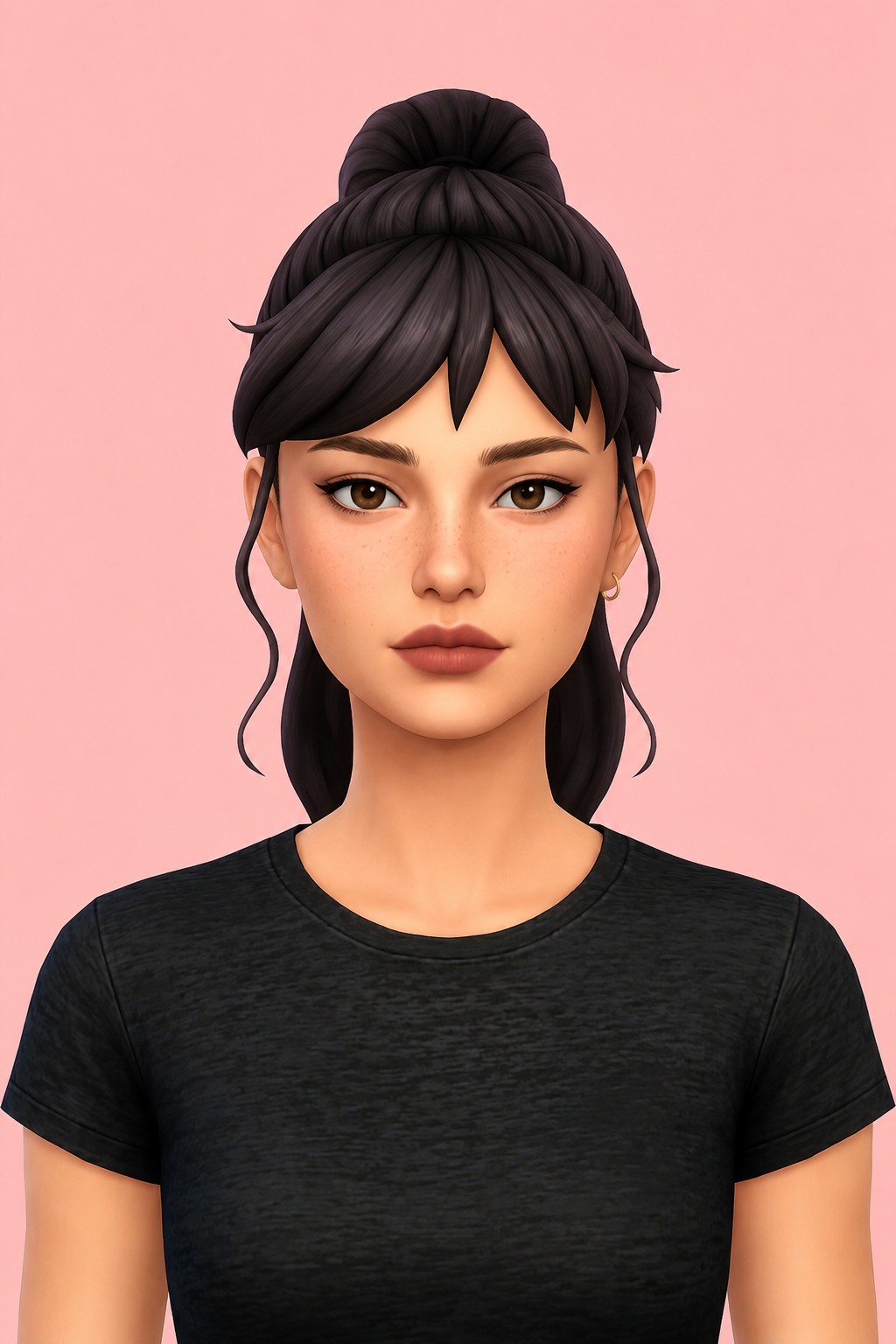 3D eyelashes + Makoto hair (children) custom content (CC) for Sims 4 by miikocc