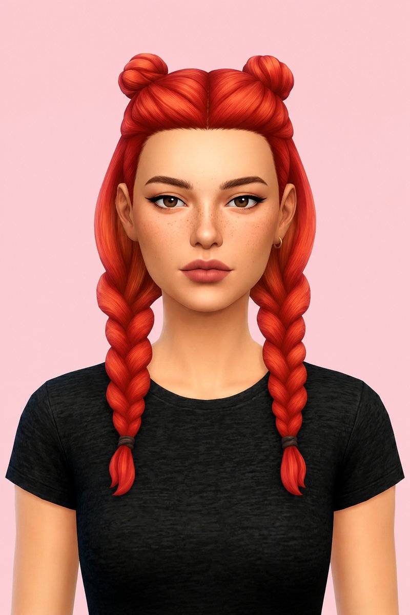 Momo hair custom content (CC) for Sims 4 by miikocc