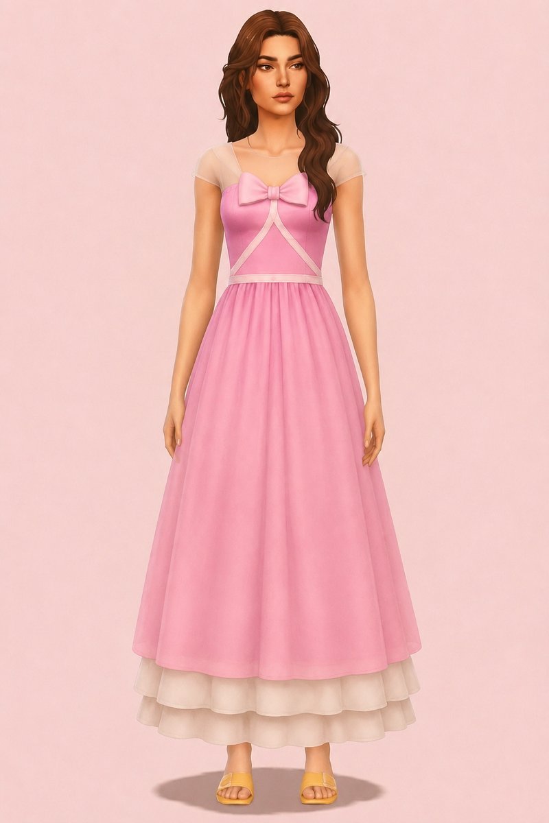 Ella Dress custom content (CC) for Sims 4 by miikocc