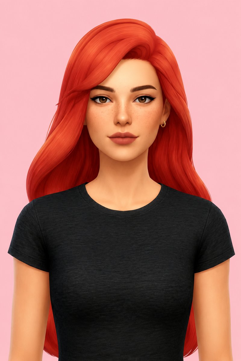 Ariel hairstyle custom content (CC) for Sims 4 by miikocc