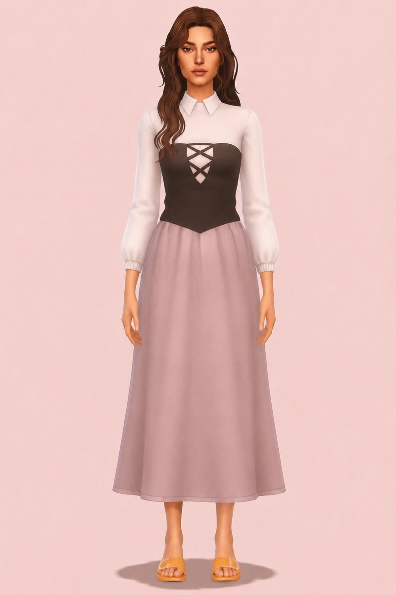 Aurora dress custom content (CC) for Sims 4 by miikocc