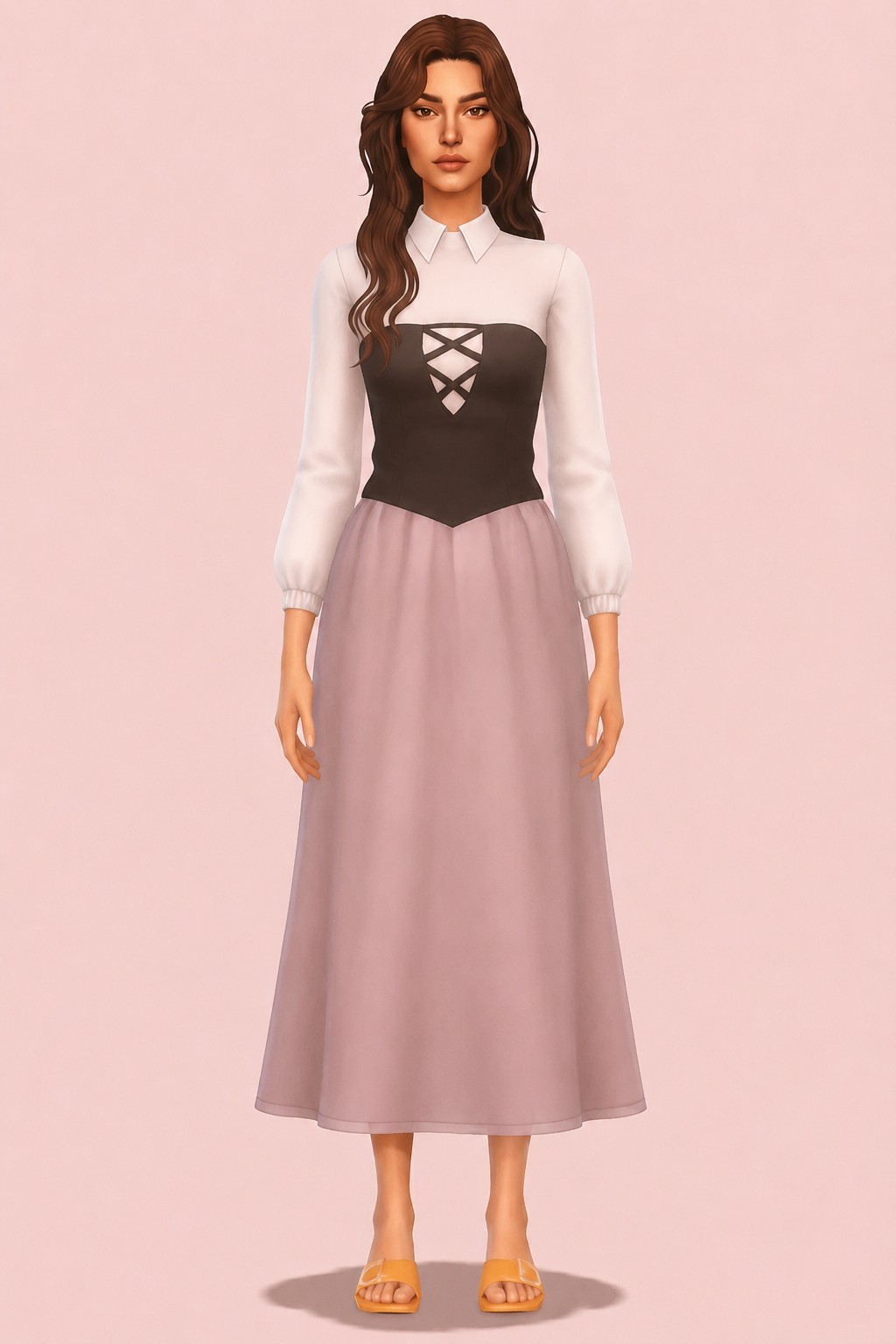 Aurora dress custom content (CC) for Sims 4 by miikocc