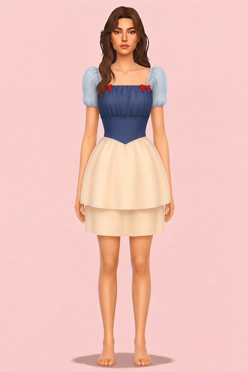 Snow White dress custom content (CC) for Sims 4 by miikocc