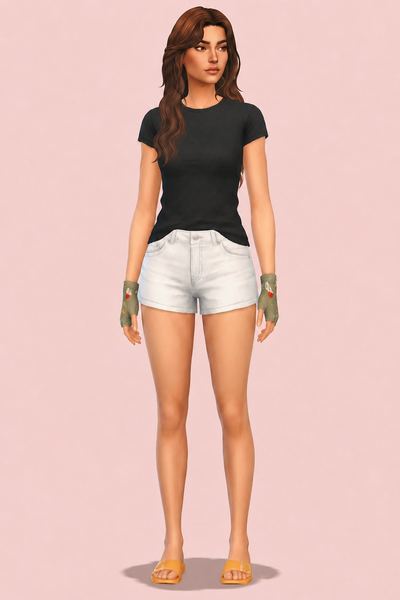 Winter Goblin Fingerless Gloves custom content (CC) for Sims 4 by miikocc