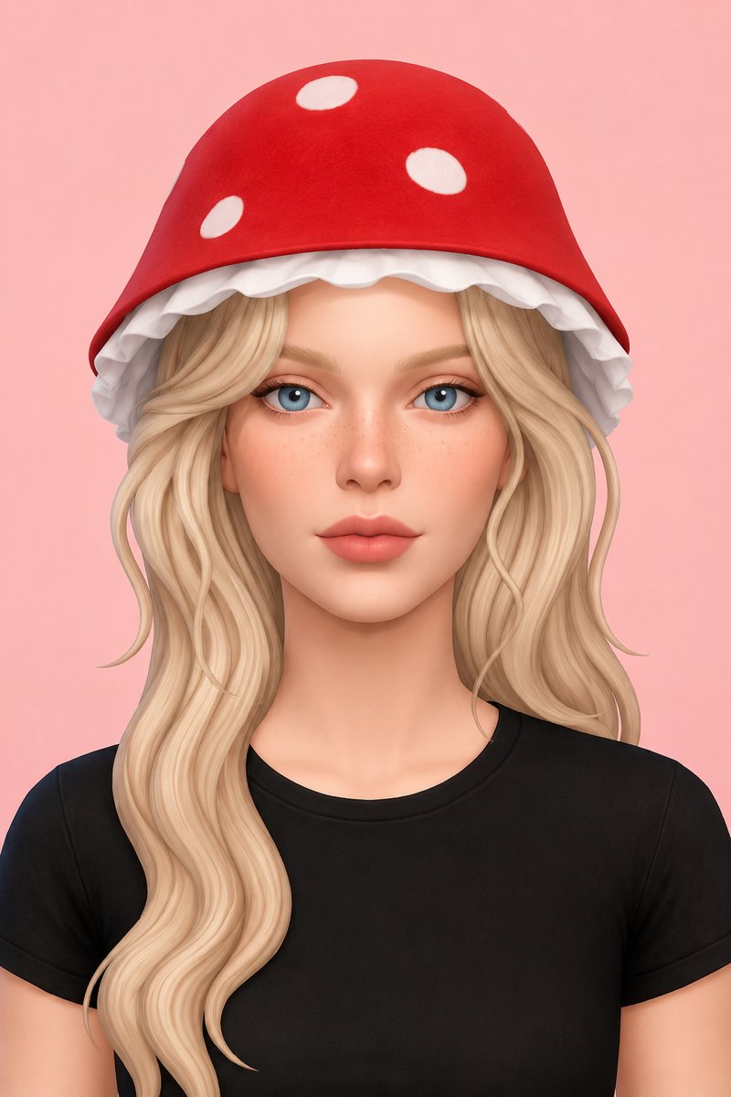 Winter Goblin Mushroom Hat custom content (CC) for Sims 4 by miikocc