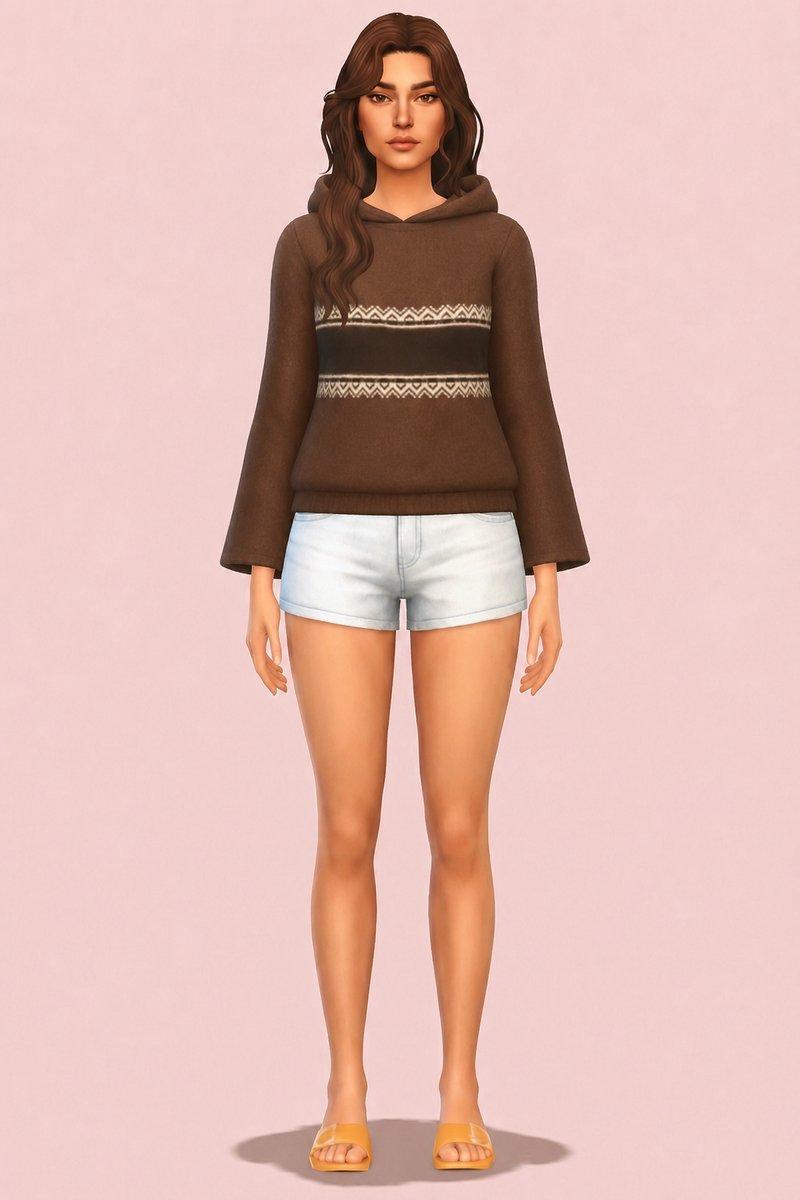 Wool hoodie custom content (CC) for Sims 4 by miikocc