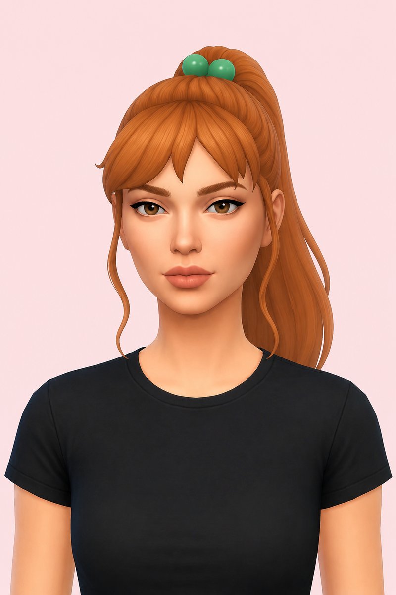 Makoto hair custom content (CC) for Sims 4 by miikocc