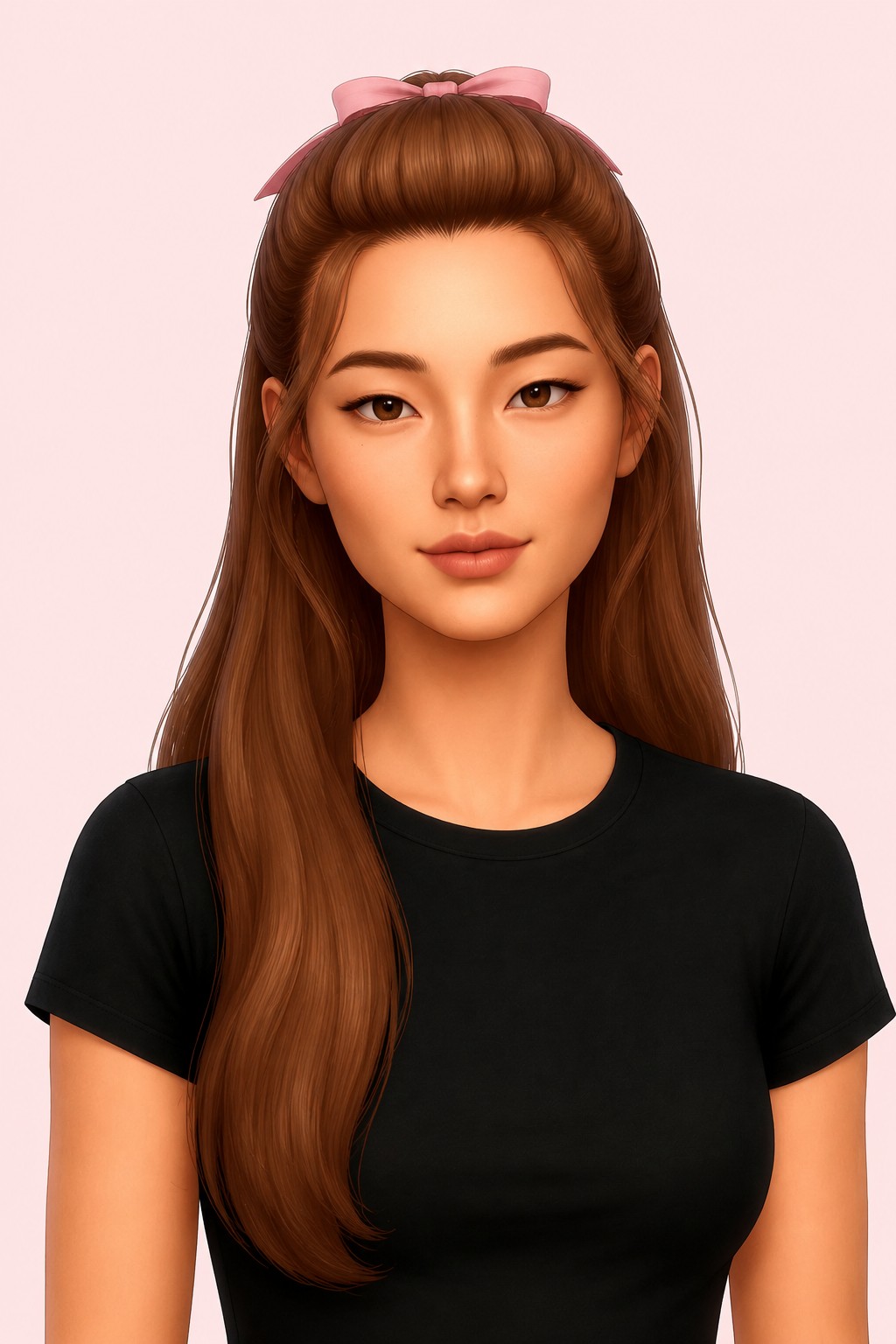 Eleanor hair & bow custom content (CC) for Sims 4 by miikocc