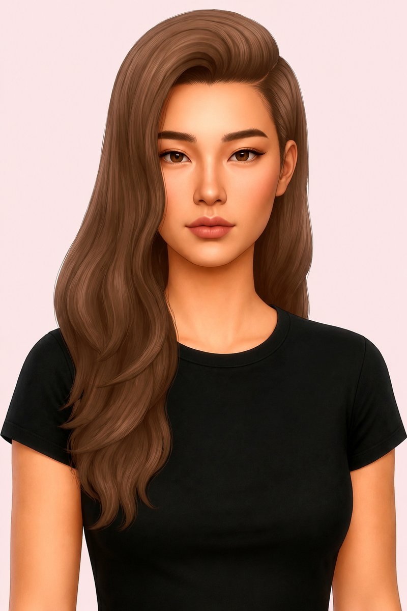 Rosie hair custom content (CC) for Sims 4 by miikocc
