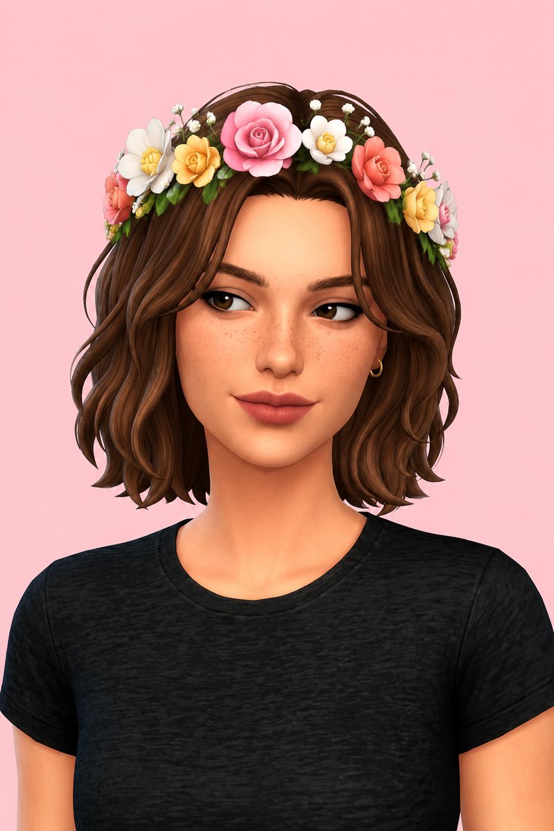 Eva Flower Crown custom content (CC) for Sims 4 by miikocc