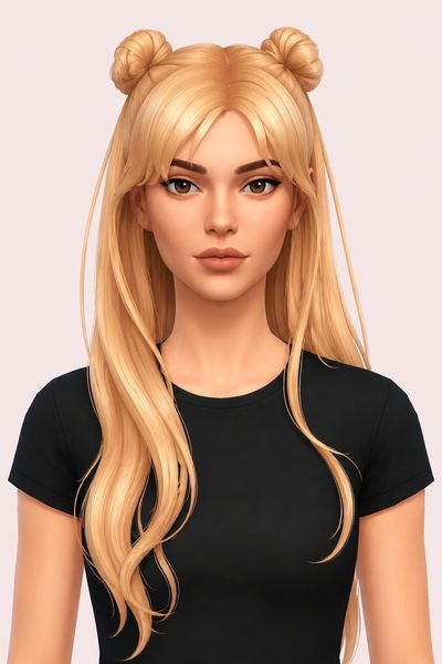 Usagi hair (long version) custom content (CC) for Sims 4 by miikocc