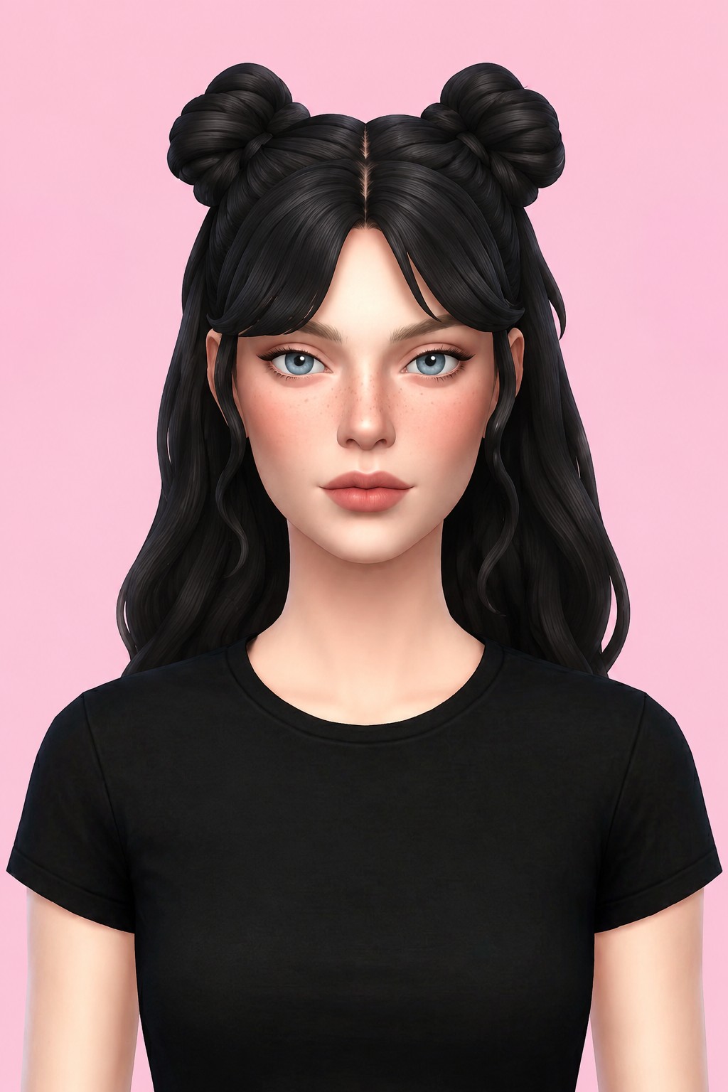 Luna hair custom content (CC) for Sims 4 by miikocc