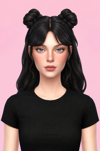 Luna hair custom content (CC) for Sims 4 by miikocc