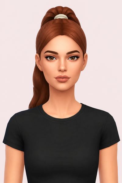 Denise hair (middle part) custom content (CC) for Sims 4 by miikocc
