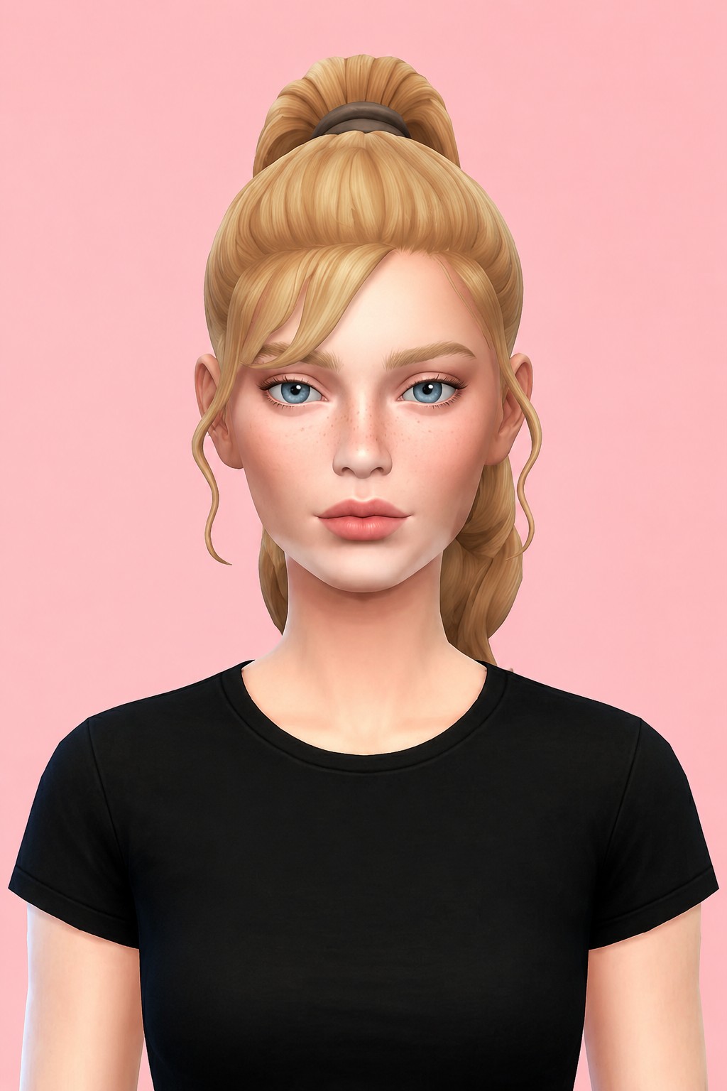 Denise hair (with + without bangs) custom content (CC) for Sims 4 by miikocc