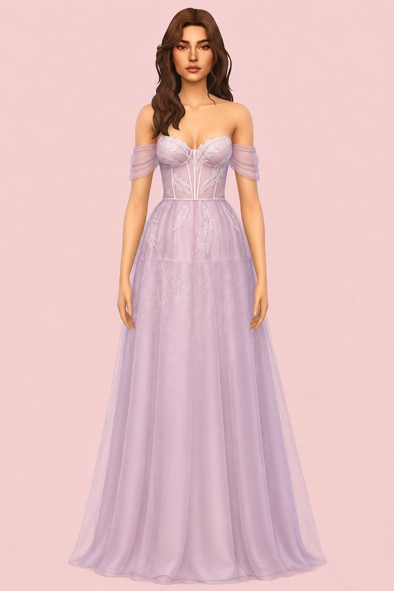 Provence Wedding Dress (Audrey) custom content (CC) for Sims 4 by miikocc