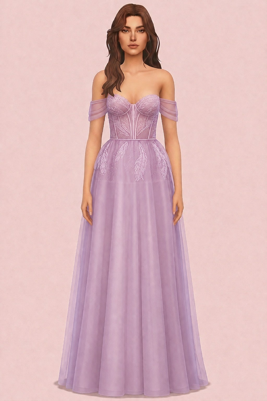Provence Wedding Dress (Eloise) custom content (CC) for Sims 4 by miikocc