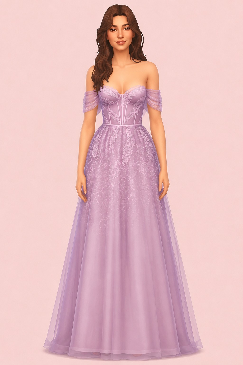 Provence Wedding Dress (Odette) custom content (CC) for Sims 4 by miikocc