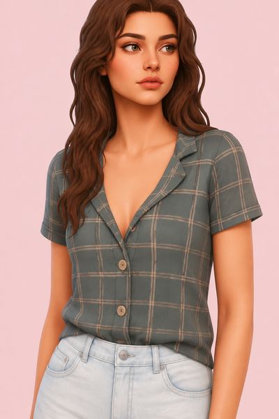 Button-up t-shirt custom content (CC) for Sims 4 by miikocc