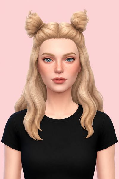 Fox hair (version 2) custom content (CC) for Sims 4 by miikocc