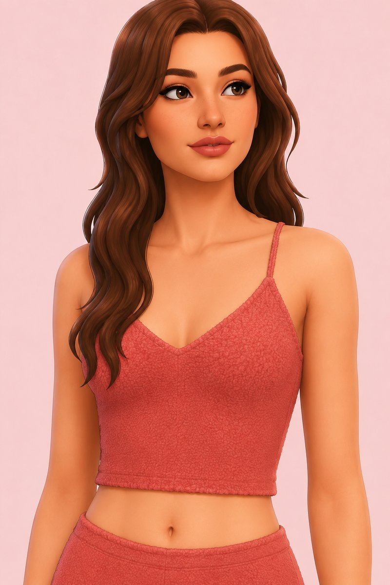 Fleece Two Piece Set Top custom content (CC) for Sims 4 by miikocc