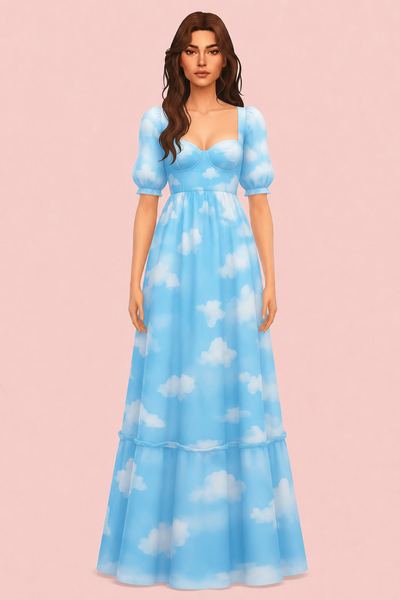 Cloud dress custom content (CC) for Sims 4 by miikocc