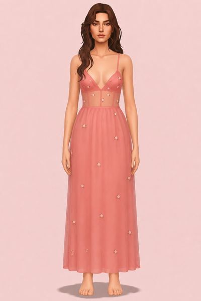 Rose dress custom content (CC) for Sims 4 by miikocc