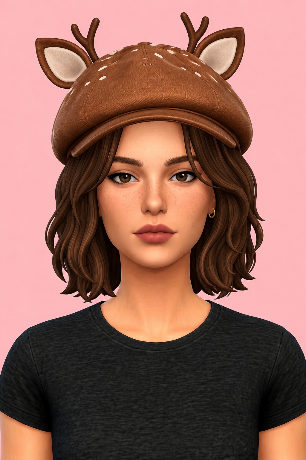 Deer Newsie Hat custom content (CC) for Sims 4 by miikocc