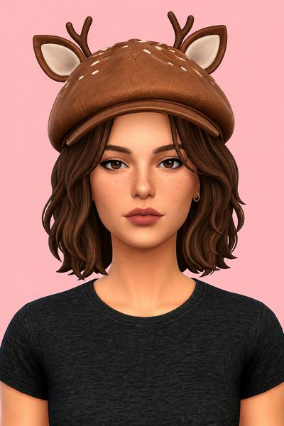 Deer Newsie Hat custom content (CC) for Sims 4 by miikocc