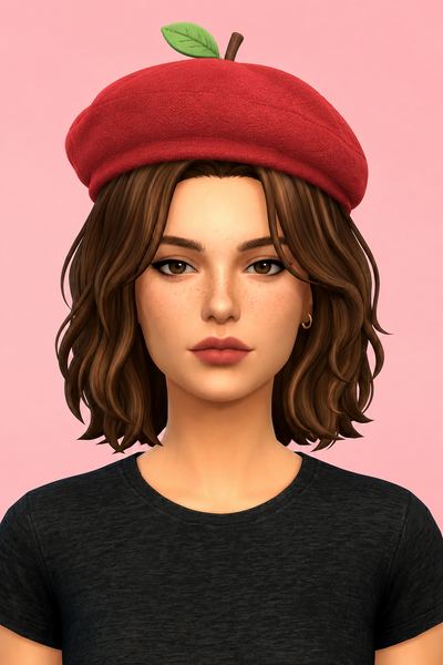 Fruit Beret Hat custom content (CC) for Sims 4 by miikocc