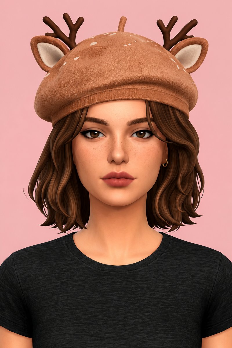 Winter Beret Hat custom content (CC) for Sims 4 by miikocc