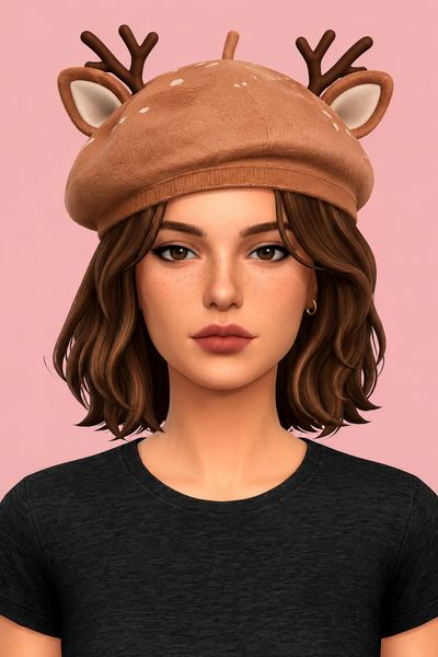 Winter Beret Hat custom content (CC) for Sims 4 by miikocc