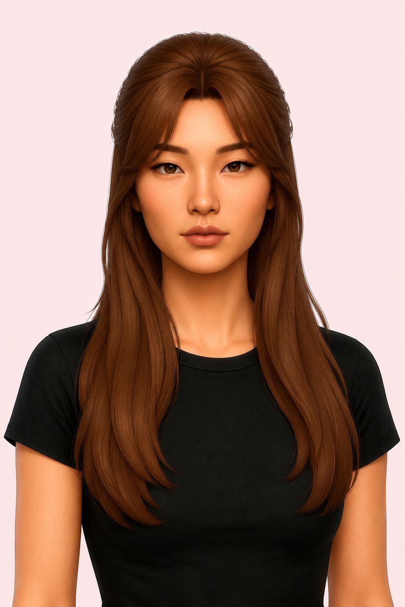 Sienna hair custom content (CC) for Sims 4 by miikocc